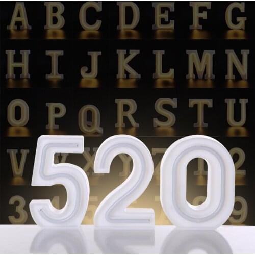 W-Z Letter Digital Number Light Night Light for Christmas Wedding Birthday Party Decor