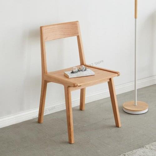 Japanese Style Solid Wood Chair Simple Dining Table Dining Chair Combination Oak Leisure Computer Chair Environmentally Friendly