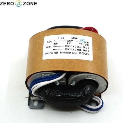ZEROZONE 50VA OFC Transformer 50W Dual 25V R-type Transformer