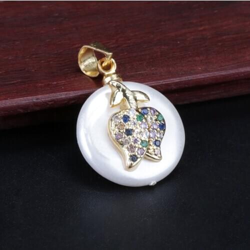 Rainbow multi color cz micro paved tiny gold garden tulip charm round coin pearl bead dainty pendant choker necklace for women