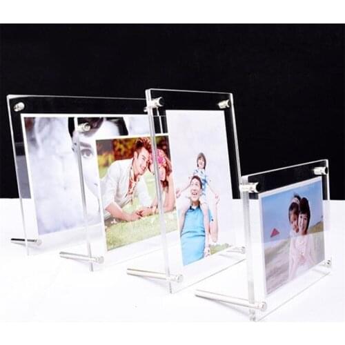 1pcs 12.8x17.8x0.6cm Clear Acrylic Picture Photo Display Frame Poster Label Stand