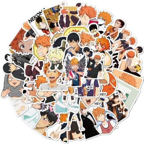 50pcs Haikyuu!! Stickers Japanese Anime Sticker Volleyball Decal DIY Guitar Suitcase Laptop Phone Fridge Motorcycle Car Helmet