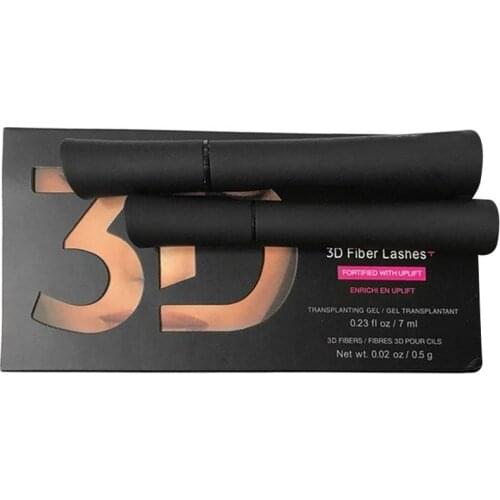 2pcs/set Natural 3D Fiber Black Mascara Eyelash Waterproof Professional Eye Makeup Tools Lengthening Curling Cosmetic Mascara