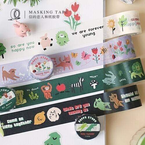30mm*3m Cute Animal Party Series Washi Tape Masking Tape DIY Craft Scrapbooking Album Diary Japanese Stationery School Supply