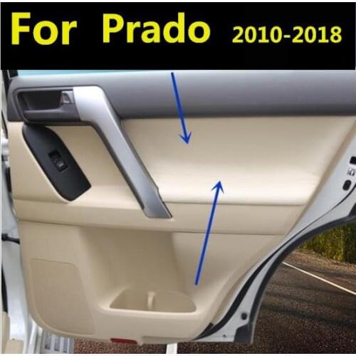 4PCS Microfiber Front / Rear Door Panel Armrest Leather Cover Protective Trim For Toyota Prado 2010-2018 with Mount Fittings