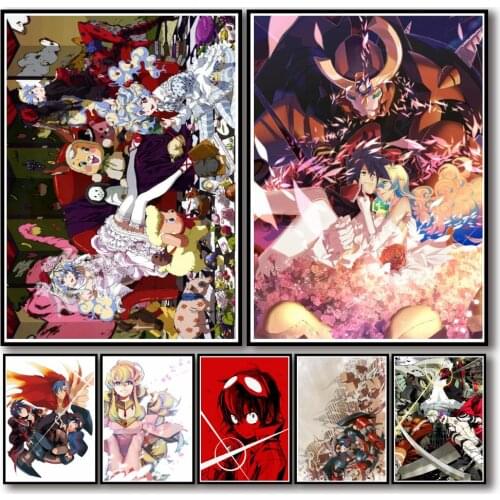 42 Designs Anime Tengen Toppa Gurren-Lagann Whitepaper Poster Artwork Fancy Wall Sticker for Coffee House Bar