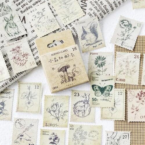 46pcs/Box Cute Stationery Stickers Scrapbooking Diary Kawaii Coffee Plant Stickers Diy Vintage Decorative Stickers