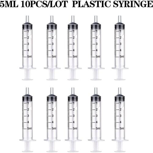 5ML 10Packs Plastic Syringe Liquid Measuring Syringe with Measurement Feeding Pets, Oil or Glue Applicator