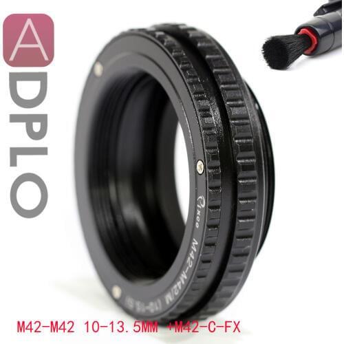 ADPLO M42 to M42 Mount Lens Adjustable Focusing Helicoid Macro Tube Adapter - 10mm to 13.5mm