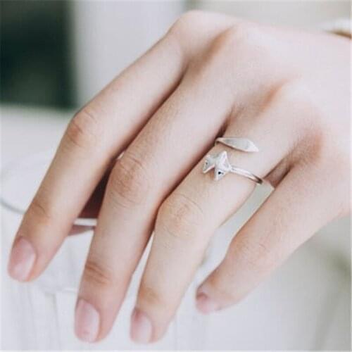 American popular hot style, lovely personality fox adjustable ring to send friends gifts