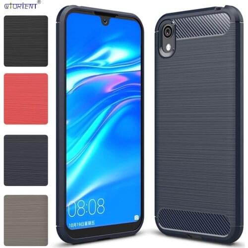 For Huawei Honor 8S Fitted Case Y5 2019 Soft TPU Brushed Case Honor8S 8 S KSE-LX9 AMN-LX9 Carbon Fiber Bumper Cases KSE AMN LX9