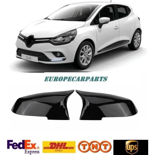 For Renault Clio 2012-2018 Bat Mirror Cover Piano Black 2 pieces