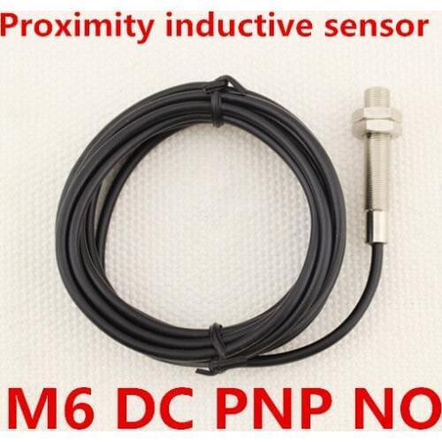 Cylinder flush type M6 DC6-36v PNP NO normally open proximity inductive sensor switch 3 wires distance 1mm induction sensor