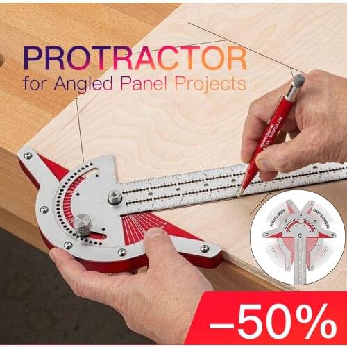 Woodworkers Edge Rule Efficient Protractor Angle Protractor Woodworking Ruler Angle Measure Stainless Steel Carpentry Tool