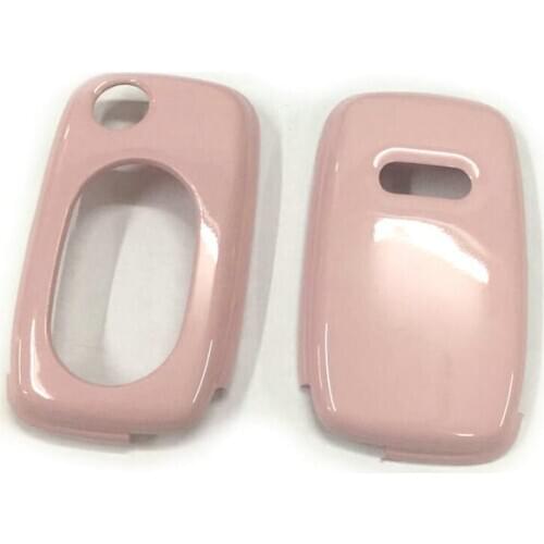 Remote Flip Key Fob Shell Protection Key Case Cover Gloss Pink Color For Audi OVAL Keypad Remote Key