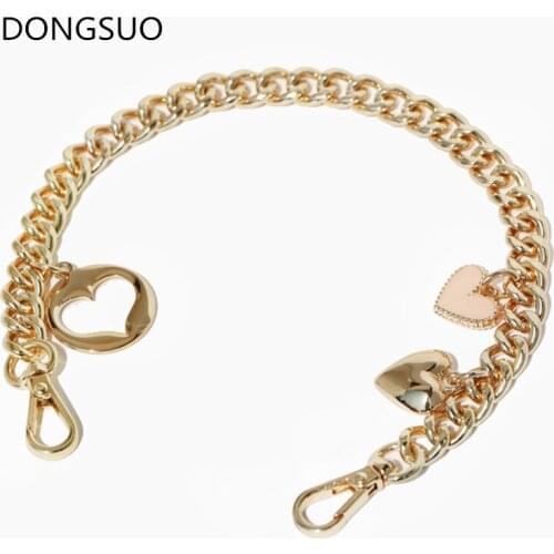 Designer chain strap handle flower Decoration gold silver metal chain handbag bag purse replacement Accessories Hardware quality