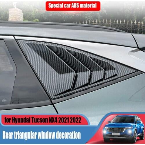 For Hyundai Tucson NX4 2021 2022 exterior rear window triangle window ABS decoration carbon fiber bright black modification