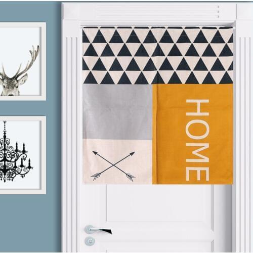 Nordic Modern Geometry Deer Door Curtain Linen Tapestry Study Bedroom Home Decor Bedroom Kitchen Curtain