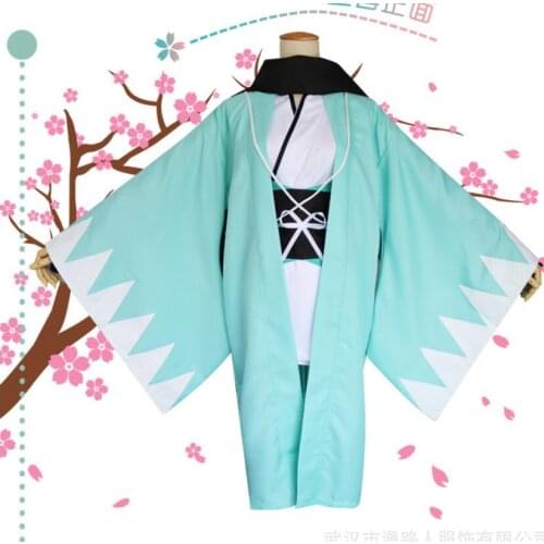 Fate Grand Order Okita Souji Cosplay Costume FGO Sakura Saber Japanese Anime Fate Comic Cosplay Halloween Bule whole set