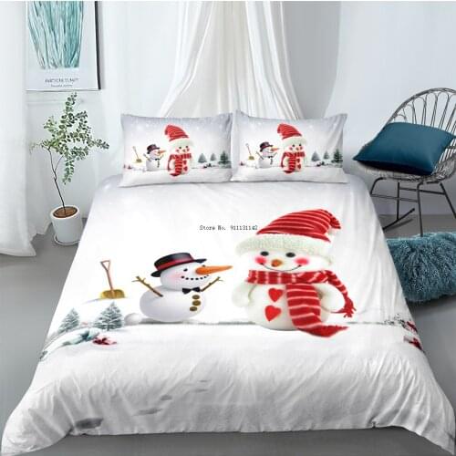 Christmas Printed Childrens Bedding Set Single Double King Queen Size Bedding Home Textile Cartoon Cute Boy Girl Quilt Cover