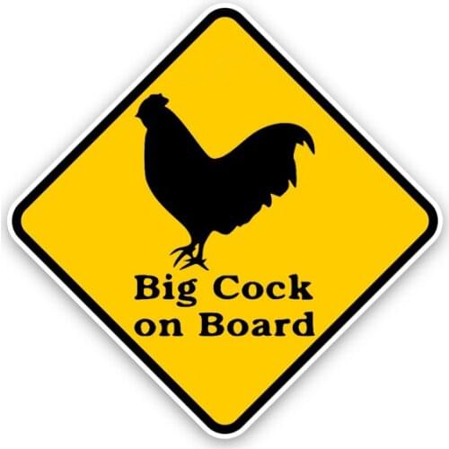 Hot Big Cock on Board Car Stickers Styling and Decals Laptop Bodywork Vinyl Car Interior KK13*13cm Vinyl