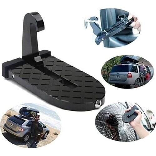 Metal Folding Ladder Foot Pegs Door Step Hooked On Car SUV Doorstep Pedal for Easy Access to Car Rooftop Safety Hammer