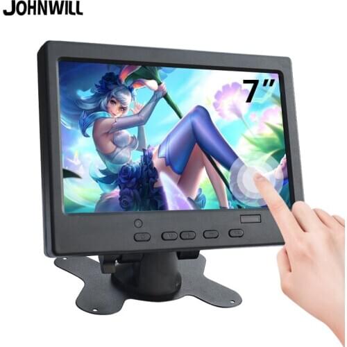 7-inch portable touch monitor VGA HDMI car monitor, dual speakers, suitable for TV set-top box car rear view camera switch ps4