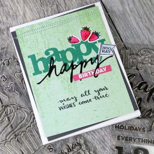 Words About Happy Transparent Clear Silicone Stamp/Cut Dies for DIY Scrapbooking/Photo Album Decorative Card Making Clear Stamps