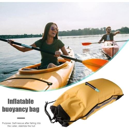 Inflatable Kayak Canoe Paddle Float Bag Double Airbag Kayak Floating Paddle Bag With Quick Release Buckle Boat Accessories