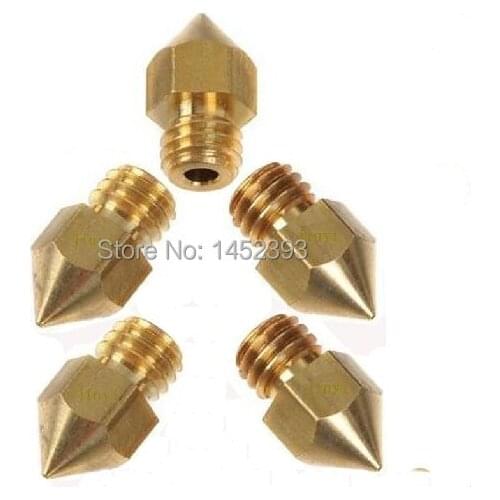 Free Shipping 5pcs/lot 3D Printer Nozzle Mixed Sizes 0.2mm/0.3mm/0.4mm Extruder Print Head For 1.75MM MK8 Makerbot