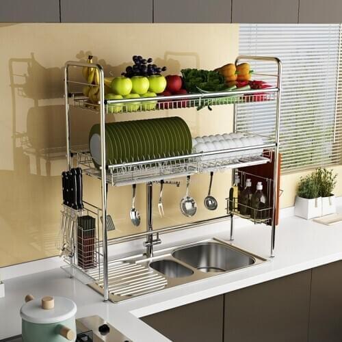 New! Multifunction Stainless steel Kitchen Dish Drying Rack Tableware Organizer Dishes Holder Drain Rack Sink Organizer Rack