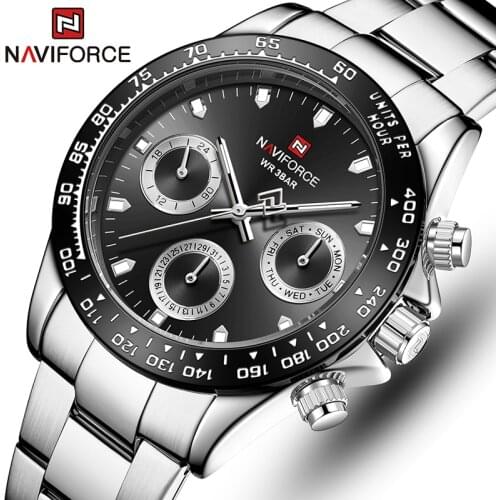 New NAVIFORCE Quartz Watches For Men Luxury Waterproof Stainless Steel Watch Men Date Business Male Clock Relogio Masculino