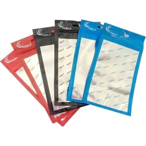 18*10cm Bags Retail Package Bag Plastic Poly Opp Ziplock Zip Lock Bag for Iphone Samsung Xiaomi USB Cable Hang Hole Bag 1000pcs