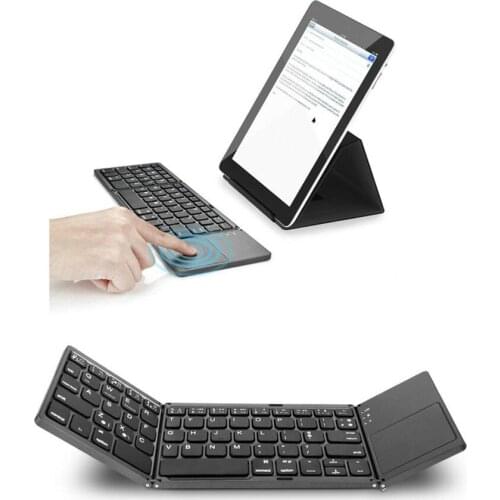 Portable Mini Folding Keyboard Traval Foldable Wireless bluetooth Keypad with Touchpad for Phone Android Phone Tablet pad PC