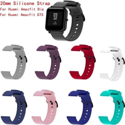 20mm Silicone Strap For Huami Amazfit Bip/GTS/Polar Ignite/Garmin Vivoactive 3 Watch band Sport Band Bracelet Smart Accessories