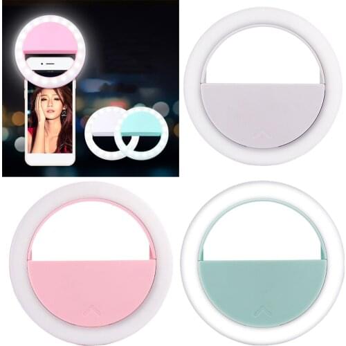 LED Lamps Selfie Light For iphone Samsung Lighting Night Darkness Photography Ring Selfie Light Ringlight For Smartphone Tablet
