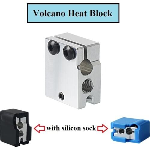 MEGA PT100 Volcano Heat Block Height 28mm 3D Printers Parts Heated Block For E3d Volcano Hotend Heater Block BMG Extruder Titan