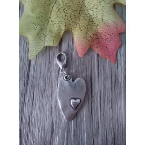 Tibetan silver Fashion Lobster Clasp Heart to heart Pendants Keychain&Necklace pendant Accessories DIY Jewelry 50pcs C183