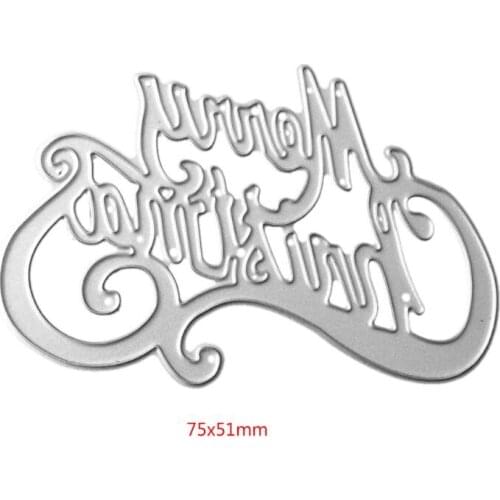 Y1UU Merry Christmas Cutting Dies Stencil DIY Scrapbooking Embossing Album Paper Gift