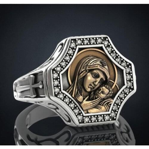 Joias Vintage E Incrustadas De Zirco Cruzado Com Anel Nico Religioso Religioso Para Festas Masculinas E Femininas