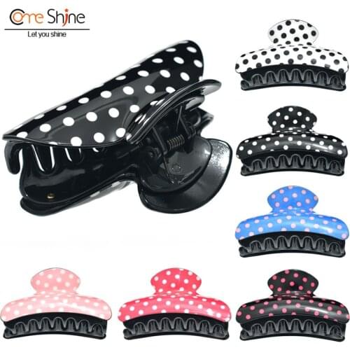 Come Shine Large Hair Accessories for Women Hair Claw Polka Dot Acrylic Haar Clip Woman Headband Factory Wholesale Drop Shipping