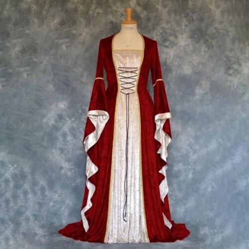 Medieval Victorian Womens Deluxe Velvet Dress Renaissance Irish Dress Retro Gown Fancy Long Dress Large Size 5XL