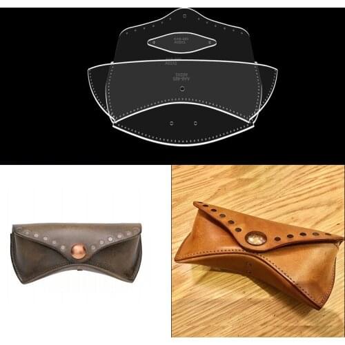1Set DIY Acrylic Glasses bag Leather Craft Pattern DIY Stencil Sewing Pattern 17.5*8*4.5cm
