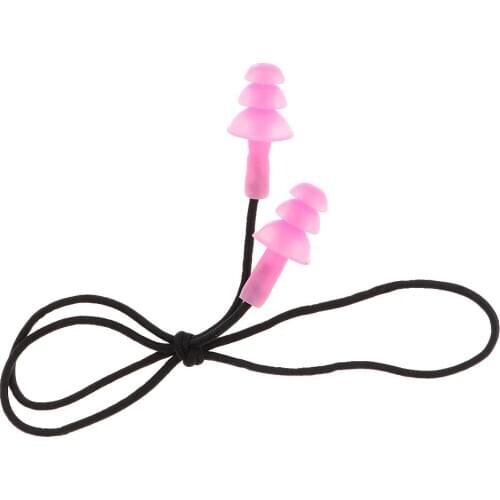 1 Pair Soft Silicone swimming Ear Protection Plugs with String Cord