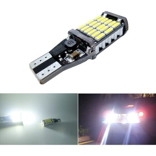 1Pc W16W T15 LED Bulbs 4014 SMD 921 912 W16W LED Bulbs Reverse Light Bulbs Backup Parking Light Lamp Bulbs White Xenon White