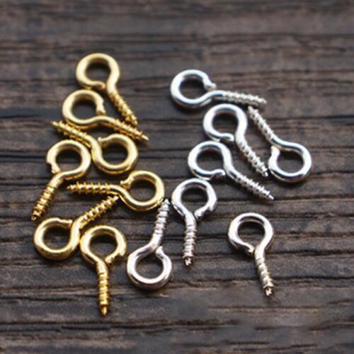 100pcs/lot Small Sheep Eyes Nail Claw Nails Alloy Material Screw Jewelry Accessory Rhodium Plating Pendant Making Department