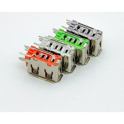 100 PCS a lot Female USB 10.0 type 2 Pin Plug Socket Jack Connector Adapeter Color random