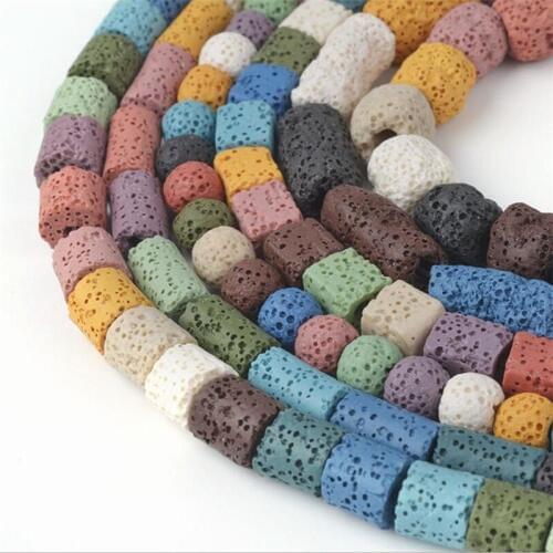 9 Styels Multicolored Natural Lava Stone volcanic Beads DIY Essential Oil Diffuser Pendants Jewelry Necklace Earrings Making