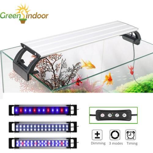 Aquarium Light LED Lighting 20-65CM Fish Tank Lamp Aquatic Plant Lights Fishing Led RGB Indoor Decoration With Timer and Dimming