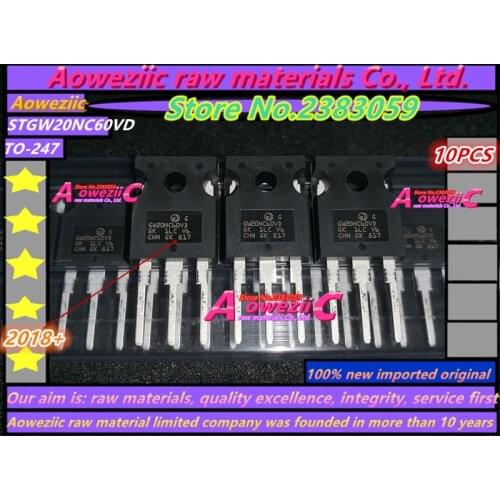Aoweziic 2018+ 100% new imported original STGW20NC60VD GW20NC60VD TO-247 IGBT triode 600V 30A